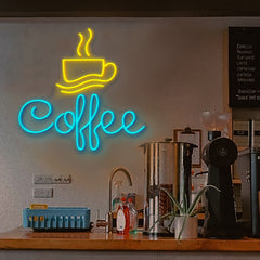 Neon Business Sign for Cafe, Coffee Cup Neon Sign