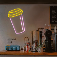 LED Neon Sign of a takeaway coffee cup