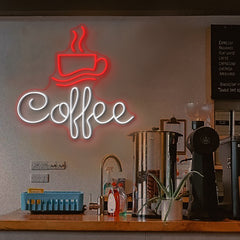 Neon Business Sign for Cafe, Coffee Cup Neon Sign