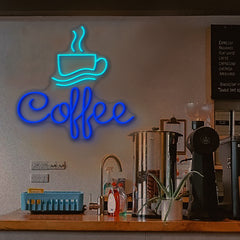 Neon Business Sign for Cafe, Coffee Cup Neon Sign