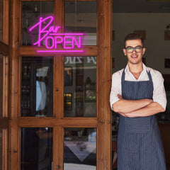 Cursive Bar Open Neon Sign LED Neon Light