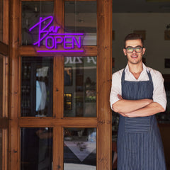 Cursive Bar Open Neon Sign LED Neon Light
