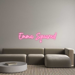 US Custom Text Neon: Emma Squared