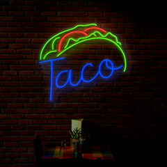 Taco Neon Sign - Vibrant LED Neon Light for Taco Bars, Restaurants & Food Trucks