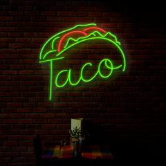 Taco Neon Sign - Vibrant LED Neon Light for Taco Bars, Restaurants & Food Trucks