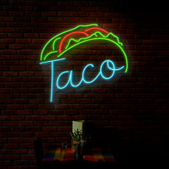Taco Neon Sign - Vibrant LED Neon Light for Taco Bars, Restaurants & Food Trucks