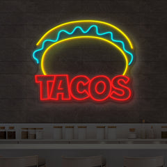 Mexican Taco LED Neon Sign - Perfect Neon Light for Taco Lovers & Food Businesses