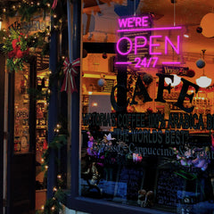 We're Open 24/7 Neon Sign for Business LED Neon Light