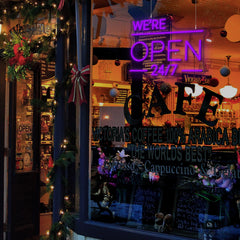 We're Open 24/7 Neon Sign for Business LED Neon Light