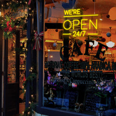 We're Open 24/7 Neon Sign for Business LED Neon Light