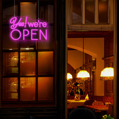 Yes! We're Open Neon Sign LED Neon Light