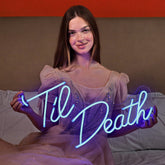 Til Death Neonschild für romantische oder ausgefallene Raumdekoration