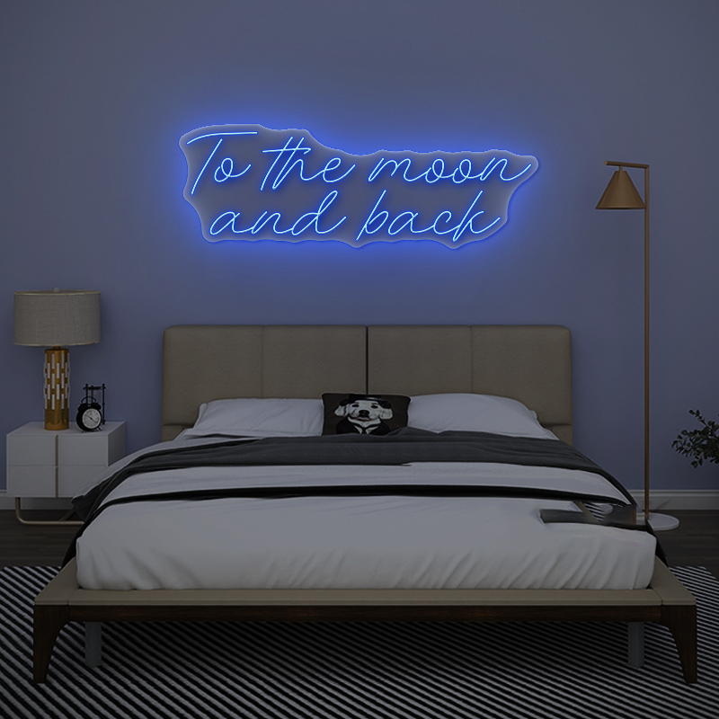 To the Moon and Back Neon Sign – Romantic LED Wall Light
