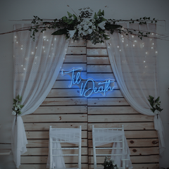 Til Death Neon Sign for Romantic or Edgy Room Decor
