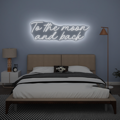 To the Moon and Back Neon Sign – Romantic LED Wall Light