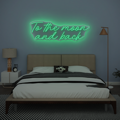 To the Moon and Back Neon Sign – Romantic LED Wall Light