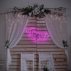 Til Death Neon Sign for Romantic or Edgy Room Decor