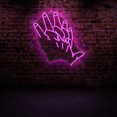 Hand in Hand Neon Sign – Romantic LED Wall Light for Couples