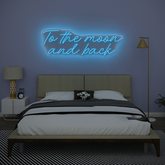 To the Moon and Back Neon Sign – Romantic LED Wall Light