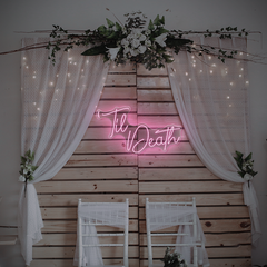 Til Death Neon Sign for Romantic or Edgy Room Decor