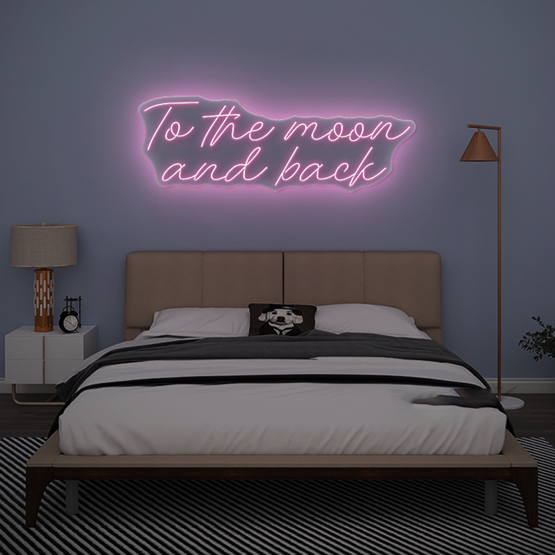 To the Moon and Back Neon Sign – Romantic LED Wall Light