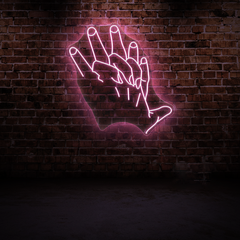 Hand in Hand Neon Sign – Romantic LED Wall Light for Couples