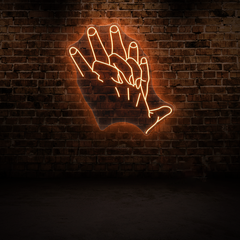 Hand in Hand Neon Sign – Romantic LED Wall Light for Couples