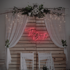 Til Death Neon Sign for Romantic or Edgy Room Decor