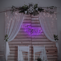 Til Death Neon Sign for Romantic or Edgy Room Decor