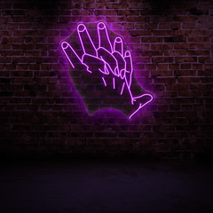 Hand in Hand Neon Sign – Romantic LED Wall Light for Couples