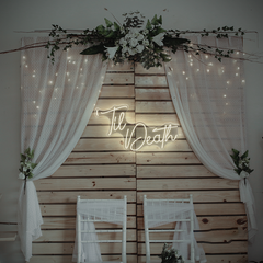 Til Death Neon Sign for Romantic or Edgy Room Decor