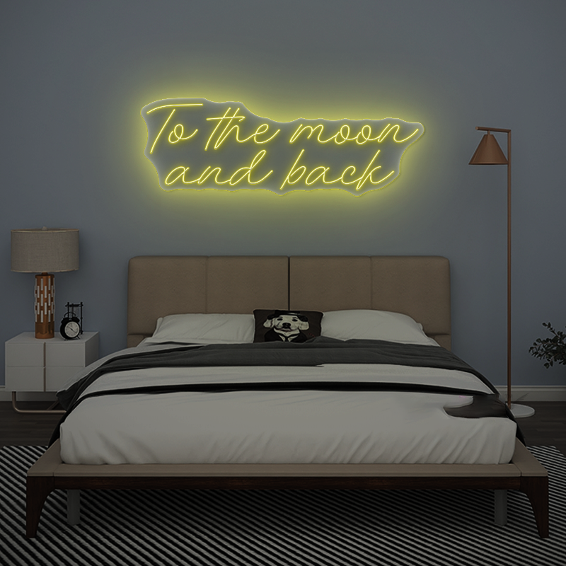 To the Moon and Back Neon Sign – Romantic LED Wall Light
