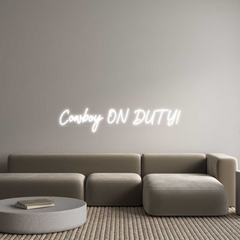 US Custom Text Neon: Cowboy ON DUTY!