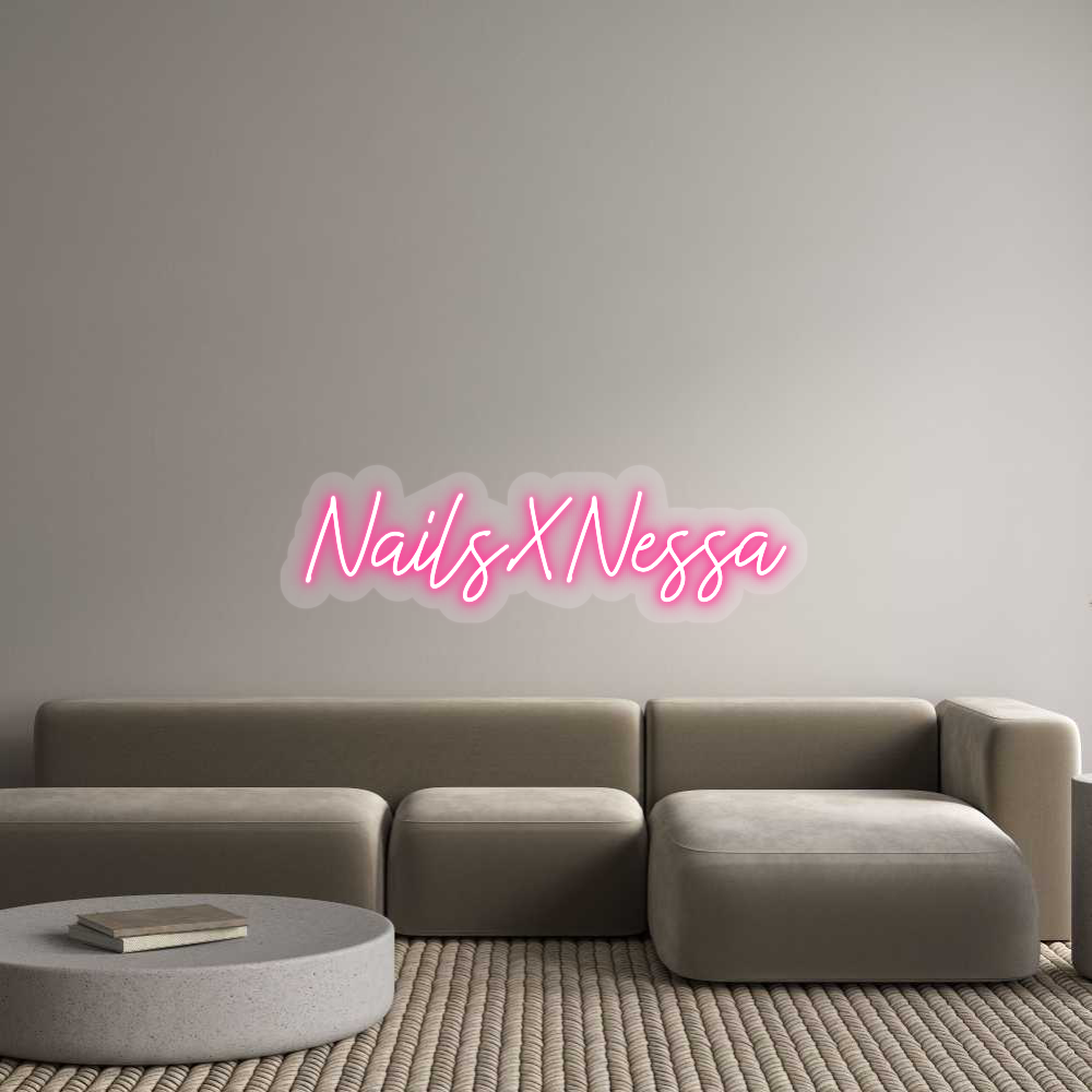US Custom Text Neon: NailsXNessa