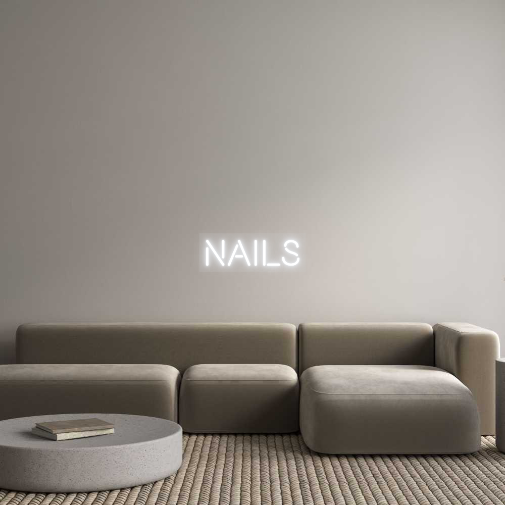 US Custom Text Neon:  Nails