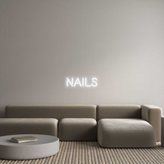 US Custom Text Neon:  Nails