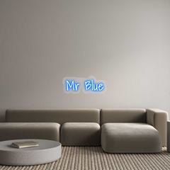 US Custom Text Neon: Mr Blue