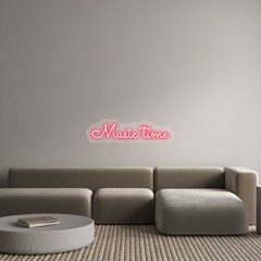 US Custom Text Neon: Music time