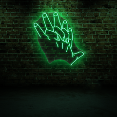 Hand in Hand Neonschild – Romantische LED-Wandleuchte für Paare
