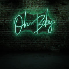 Oh Baby Neonschild – Lustiges &amp; fröhliches Wandlicht fürs Kinderzimmer