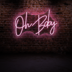 Oh Baby Neonschild – Lustiges &amp; fröhliches Wandlicht fürs Kinderzimmer