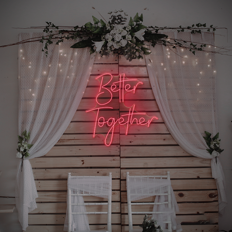 Better Together Neon Sign – LED Wall Light for Weddings, Bedroom, or Gifts